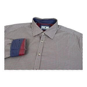 Carroll and & Company Co XXL 2XL Beverly Hills Gingham Shirt Flip Cuff French